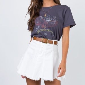 Brand New Princess Polly White Denim Mini Skirt